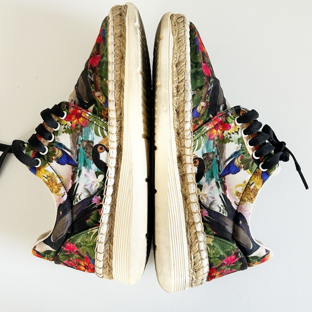 Free People Tropical Toucan Floral Espadrille Platform Jackson Sneakers‎ Size 37 - Picture 5 of 10